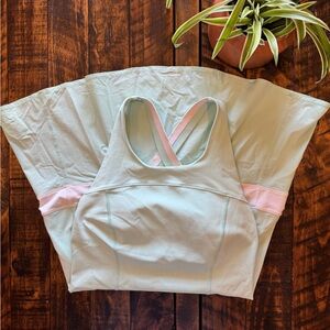 Light Blue and Pink Sports Bra